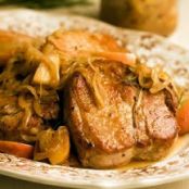 Pan-Roasted Pork Chops with Rosemary Applesauce