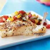 Grilled Halibut with Fresh Mango Salsa
