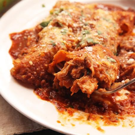 Easy Pressure Cooker Chicken Enchiladas