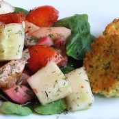 Couscous Cakes with Caribbean Jerk Cucumbers