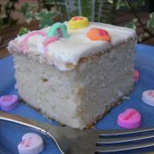 White Almond Sour Cream Wedding Cake