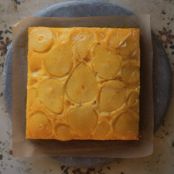 Saffron-Scented Pear Upside-Down Cake