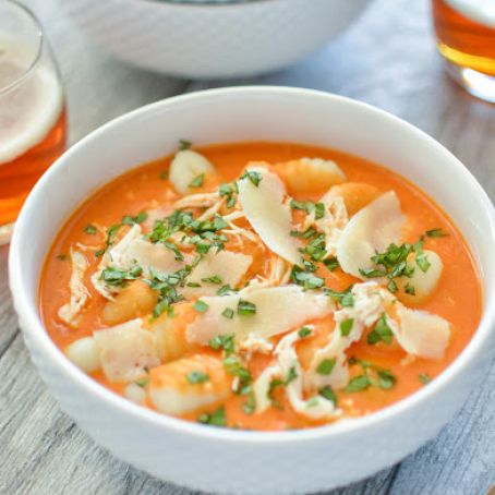 CHICKEN****Slow Cooker Parmesan & Tomato Soup with Gnocchi & Chicken