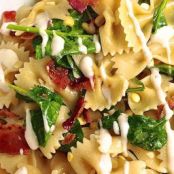 Bacon, Corn, Spinach, and Ranch Pasta Salad