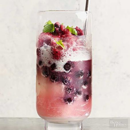 Sparkling Rose Blueberry Floats