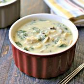 Creamy Chicken & Spinach Soup (Cauliflower Cream)