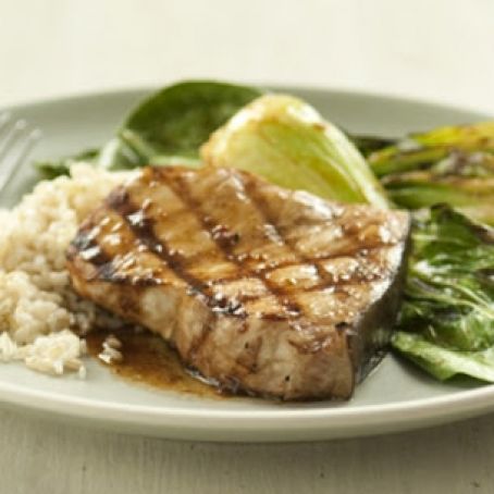 Grilled Chili-Garlic Swordfish and Bok Choy
