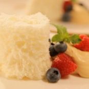 Minute Angel Food Cake with Fresh Berries and Caramel Whipped Cream