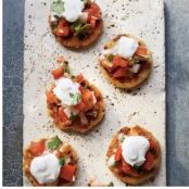 Cheesy Masa Pancakes with Pico de Gallo