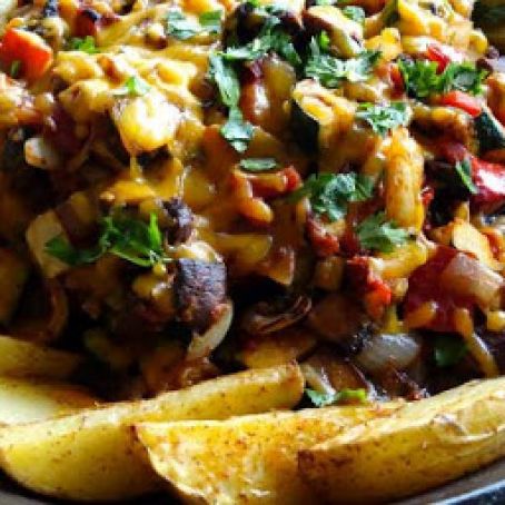 Grilled Veggie Chili Cheese Fries