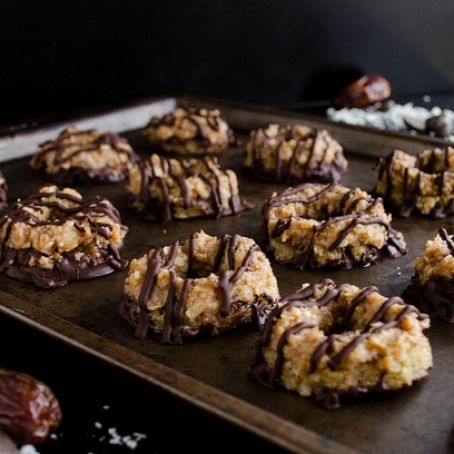 Healthy Copycat Samoas Girl Scout Cookies or Bars
