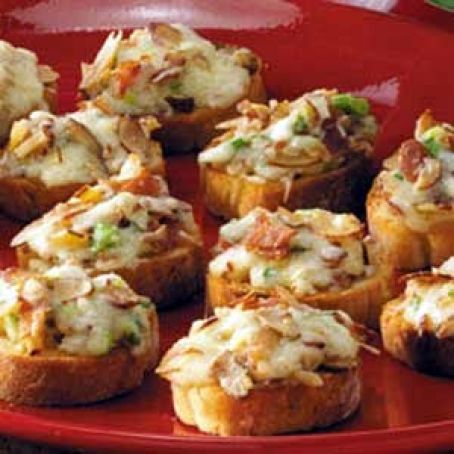 Almond-Bacon Cheese Crostini