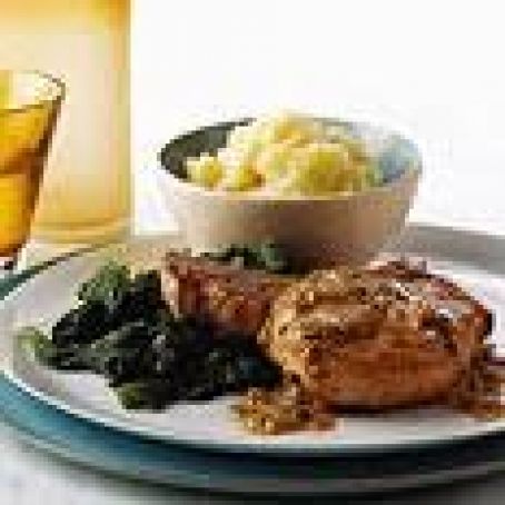 Sauteed Pork Chops with Mushrooms, Dill, and Sour Cream