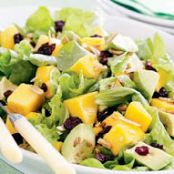 Lettuce, avocado and mango salad