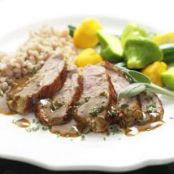 Pan-Roasted Pork Tenderloin with Mustard-Maple Glaze