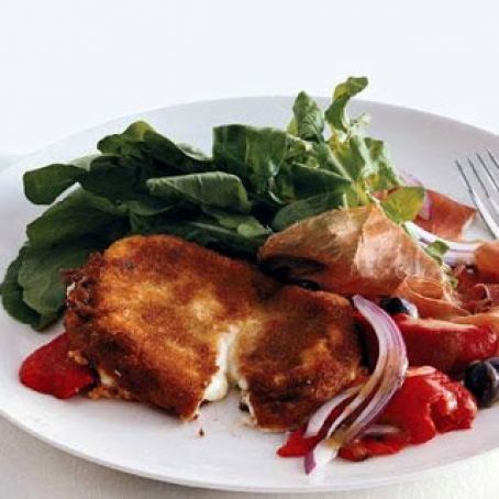 FRIED MOZZ w/ARUGULA & PROSCIUTTO