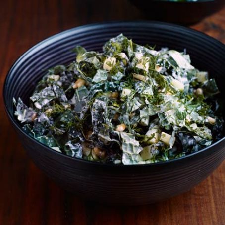 Seven-Green Kale Salad with Buttermilk Dressing