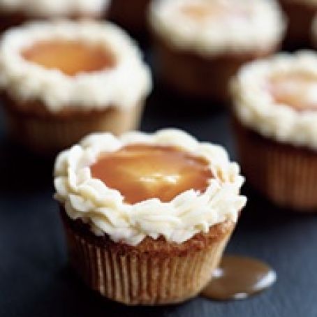 Carrot Cupcakes with Cream Cheese and Caramel Frosting