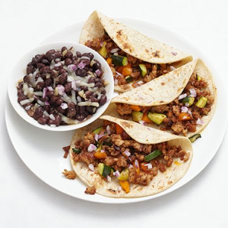 Pork Tacos With Black Beans
