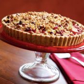 Cranberry-Pear Tart in a Walnut Shortbread Crust
