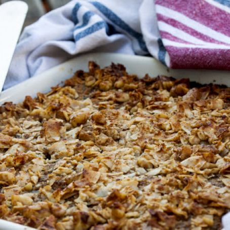 Fruit and Nut Protein Slice with Walnut Coconut Crunch