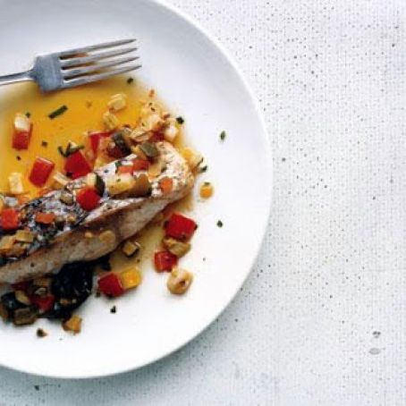 SEA BASS w/MARINATED VEGETABLES