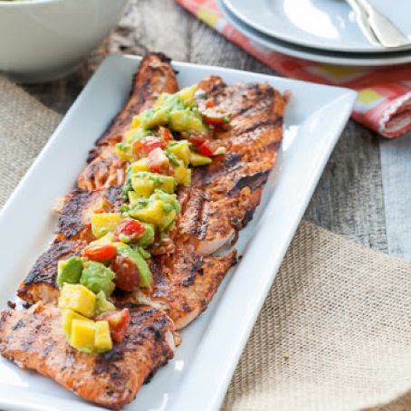 Blackened Salmon with Mango-Avocado Salsa
