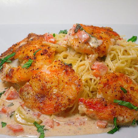 SHRIMP SCAMPI WITH ANGEL HAIR PASTA