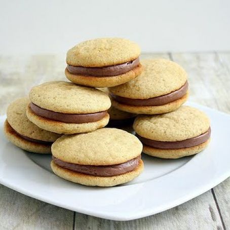 Vanilla Bean Whoopie Pies with Nutella Buttercream Filling