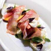 Melon-and-Peach Salad with Prosciutto and Mozzarella