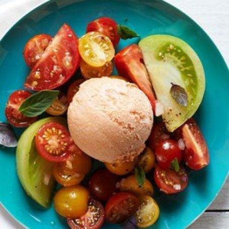 Tomato Sherbet With Heirloom Tomato Salad