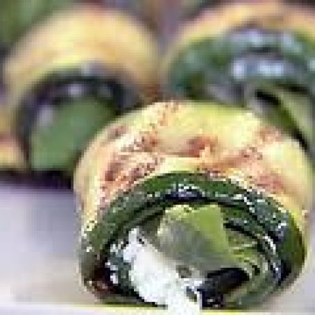 Grilled Zucchini Rolls with Herbed Cheese