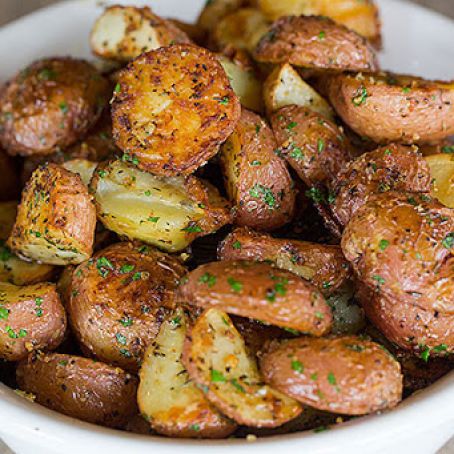 Garlic-Herb & Parmesan Roasted Red Potatoes