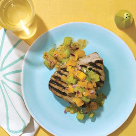 Healthy Spicy Grilled Tuna with Garden Salsa