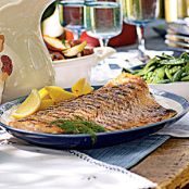 Grilled Salmon with Tangy Cucumber Sauce