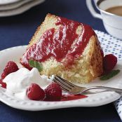 Lemon-Buttermilk Chiffon Cake with Double-Raspberry Sauce