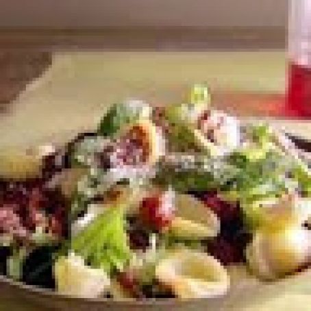Orecchiette with Mixed Greens and Goat Cheese