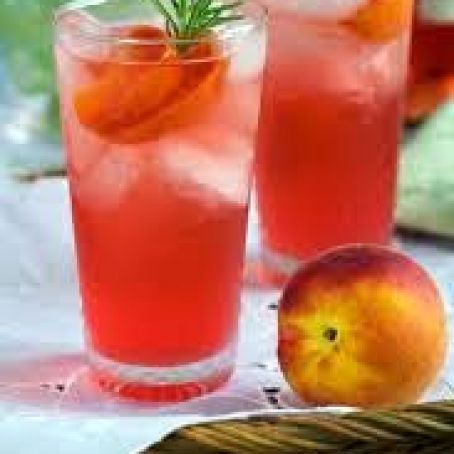Sparkling Rosemary Peach Cocktails
