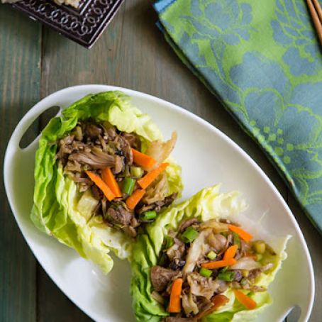 Mu Shu Jackfruit Lettuce Wraps
