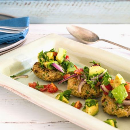 Quinoa Fritters with Avocado Salsa
