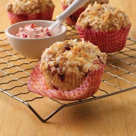 Coconut Streusel Muffins With Strawberry Butter