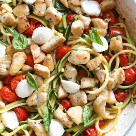 Chicken and Zucchini Noodle Caprese