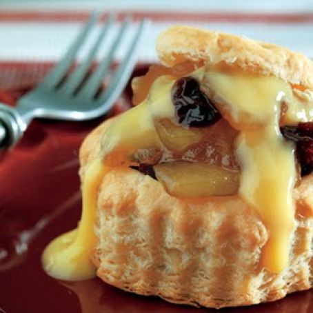 Apple Cherry Pastries with Vanilla Cream