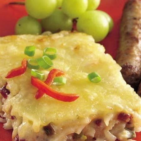 Brunch Potatoes Alfredo with Roasted Peppers