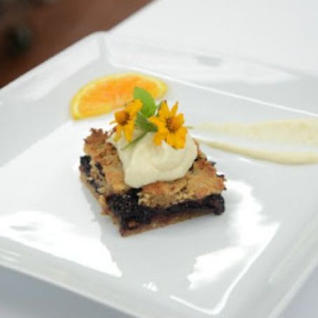 Chef Vikki's Cherry Almond Squares With Whipped Ricotta Topping