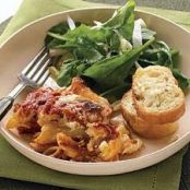 Baked Ziti with Crunchy Italian Salad and Garlic Bread
