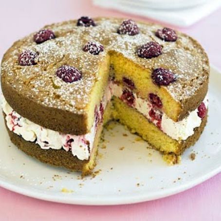 Raspberry and Lemon Polenta Cake