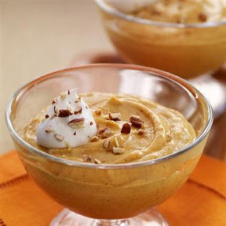 Pumpkin Pie Mousse with Toasted Pecans