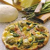 Pizza with Asparagus and Artichokes