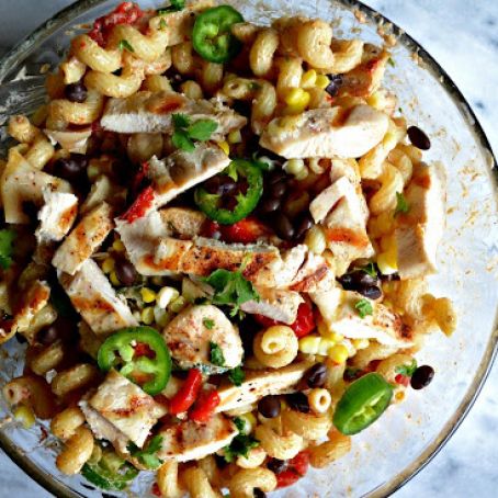 Creamy Chicken Enchilada Pasta Salad